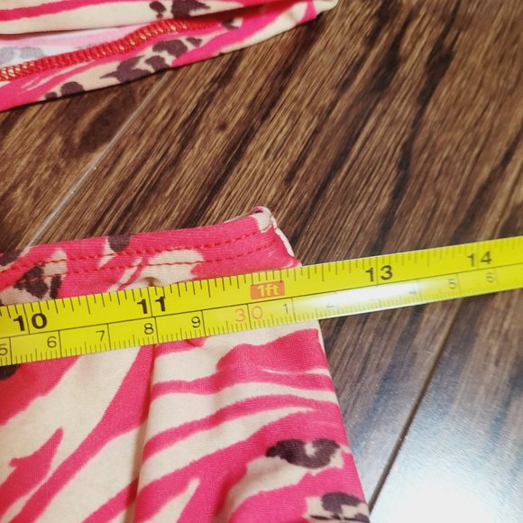 Gottex Blue Vintage Cheetah Print Bikini Tankini 2 Pc Retro Red Brown Animal - Picture 12 of 15